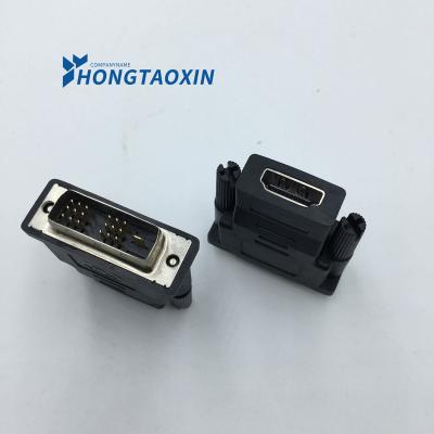 China Automotive DVI-D Single Link 18+1 to HDMI-Compatibility DVI Adapter Male to Female Converter Adapter Nickel Plated for sale