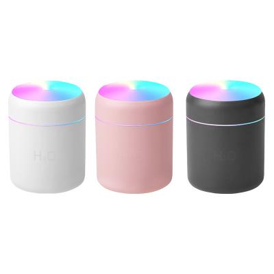 China Mini H2O Air Humidification+Light 280ml Dual Spray Portable Mist Humidifier Aroma Essential Oil Diffuser Car USB Car Air Humidifier for sale