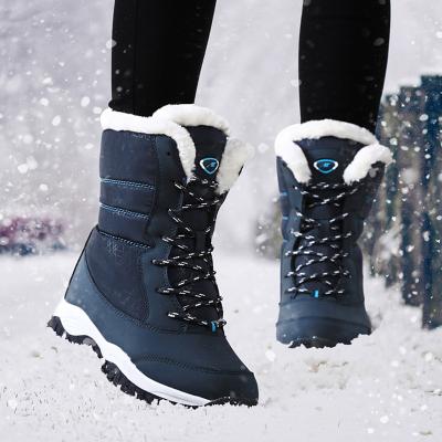 China Waterproof Cloth Boots Waterproof Winter Shoes Women Fluffy Snow Boots Where Platform Keep Warm Winter Ankle Boots With Thick Fur Heels Botas Mujer for sale