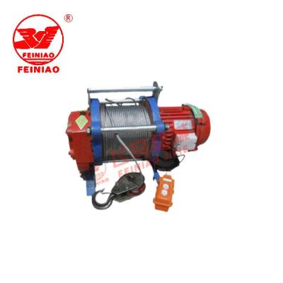 China Construction Hoist Feiniao Electric Wire Rope Hoist Electric Cable 380V Winch 1000kg for sale