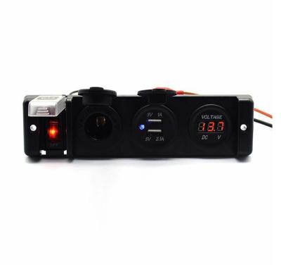 China Dual Hardware USB Port Marine Boat Car RV Voltmeter 12V Socket 4 Hole Panel Switch Device for sale