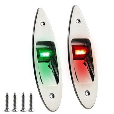 China Hardware 12V Marine Boat Yacht LED Navigation Side Bow Lights Stainless Steel Red And Green for sale