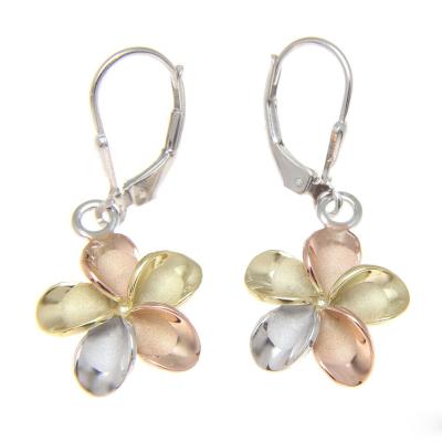 China CLASSIC Hot Selling 925 Sterling Silver Hawaiian Design Hawaiian Jewelry Plumeria Earrings for sale