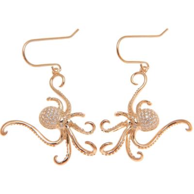 China CLASSIC Bling CZ Hawaiian Earrings by Sterling Silvere Hawaiian Octopus Hook Design 925 for sale