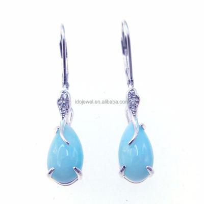 China Silver Hot Sale Alana Blue Larimar Dangle Earring Larimar Natural Stone Jewelry for sale