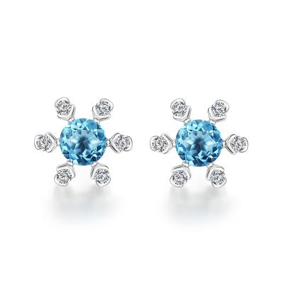 China Topaz Stud Earrings Wholesale Girls mystic 925 Sterling Silver Jewelry Gemstone Jewelry Topaz Stud Earrings mystic blue natural for sale