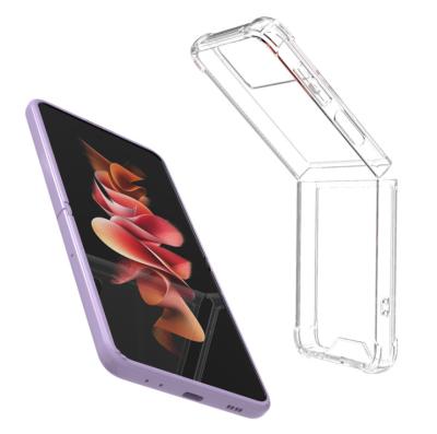 China Shockproof For Samsung Galaxy Z Flip 3 TPU Acrylic Phone Case Cover Transparent Soft Folding Case for sale