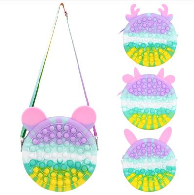 China Money Bag/Messenger Bags Toy Tote Purse Fidget Sensory Handbag Pocket Rainbow Push Bubble Silicone Cardboard Bag Stress Reliever/Decoration for sale