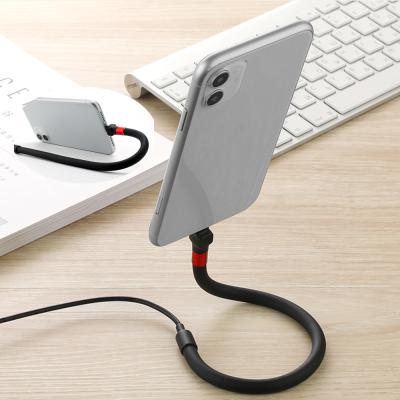 China Hot Sale 1.2M Type C 2.4A Fast Charging Support Micro Desktop Phone Lazy Holder Frame USB Data Charger Fast Charging Cable With Package for sale