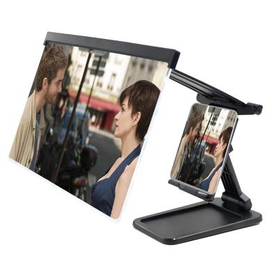 China Adjustable For Universal Foldable Acrylic Blue Lightweight Detachable Phone Stand Screen Magnifier 12inch HD Movies Video Games for sale