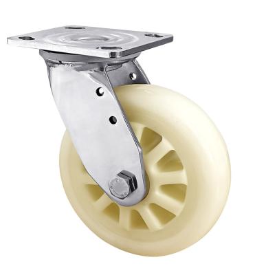 China Anti Rusty Heavy Duty High Load 4 5 6 Stainless Steel Nylon Fork 8 Inch Wheel Dish Swivel Top Caster Wheel for sale