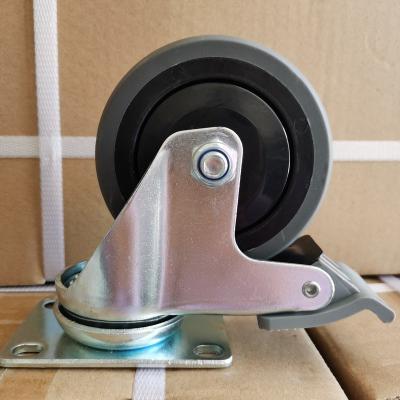 China Rigid 3 4 5 Inch Swivel Top Plate Anti-Static Industrial Wheel Caster Swivel ESD Wheel 100mm Caster for sale