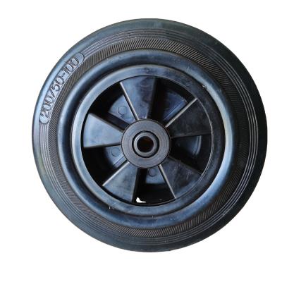 China PIVOT 6 inch 8 inch industrial black solid rubber wheels pp hollow out street dumpster caster wheel for sale