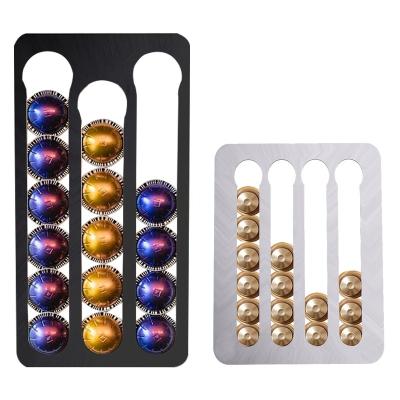 China Mirro-plating Rack Coffee Pods Rack Nespresso Coffee Capsules Storage Aluminum Rack for sale