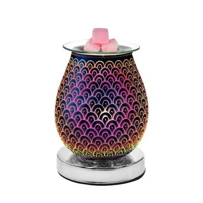 China Electric Wax Melt Censer 3D Contact Glass Fish Meters Lamp Aromatherapy Diffuser Wax Warmer for sale