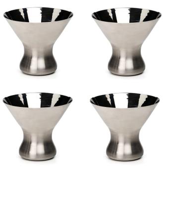 China Sustainable Stainless Steel Stemless 8 Ounce Martini Glass Set Of 4 Stemless Wine Glasses for sale