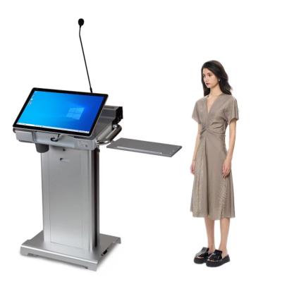 China Educational Equipment Multimedia Podium With Microphone Stand for sale