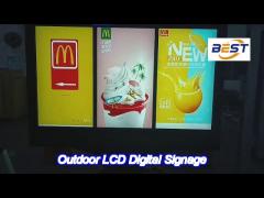 outdoor multi-screen split media player display, with compatibility for android windows linux.