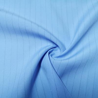 China Conductive Fabric 150gsm/1cm ESD Stripe Anti-Static Twill Polyester Fabric For Workwear for sale