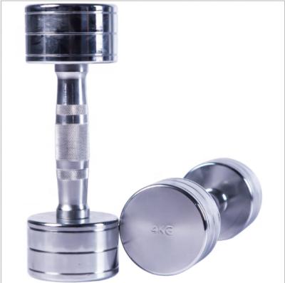 China High Quality Rubber Covered Dumbbell Around Chorme Steel Dumbbell Electroplating Dumbbell for Gym and Fitness Sport for sale