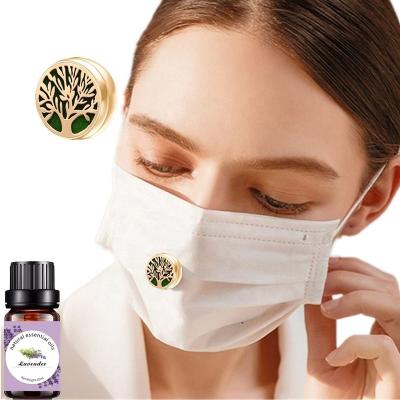 China Relaxing and Air Freshing Essential Oil Aroma Loop for Cloth Diffuser Loop Stainless Steel Magnetic Aromatherapy Button for sale