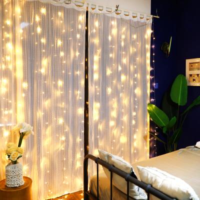 China Fairy String Lights Warm Style Golden Ocean DC Plug In 300LED Curtain Fairy String Lights For Holiday Lighting for sale