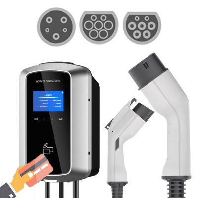 China New Design Mode 3 22KW 3 Phase EV Charger Level 2 Electric Car Charging Station for sale