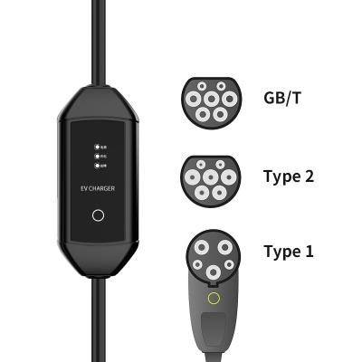 China AC Home Factory OEM ODM Charging 2 Mode To Red Plug Electric Car EV Charging 2 Level Portable Evse Controller 16A 11KW EV Charger for sale