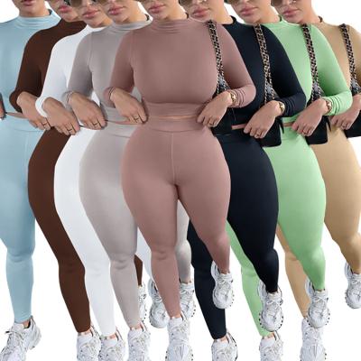 China Breathable Two Piece Pants Sets Women Clothing Multicolor Long Sleeve Tops Casual Jogger Sports 2 Piece Set Women for sale