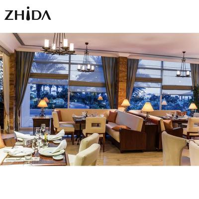 China Modern Modern Hotel Restaurant Booth Seating Sofa Sets Wooden Cafe Table And Chairs Restaurant Furniture for sale