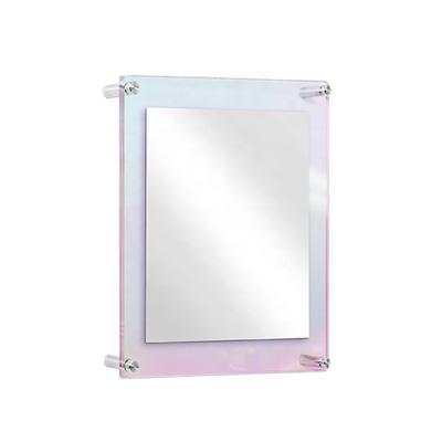 China Wall Mounted Iridescent Acrylic Home Decor Double Panel Acrylic Picture Frames Floating Picture Frames for sale