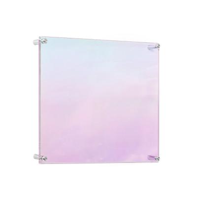 China Double Panel Acrylic Wall Mounted Iridescent Acrylic Photo Frames Floating Picture Frames for sale