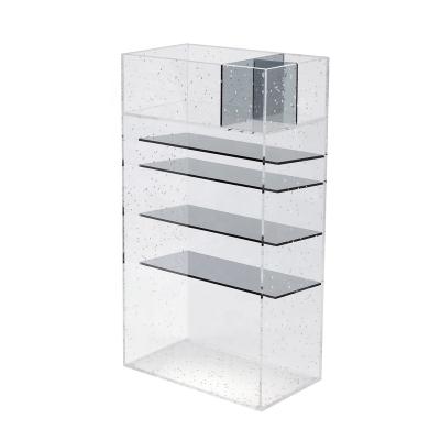 China Fashion Home Glitter Acrylic Clear Makeup Brush Organizer Cosmetic Display Racks for sale