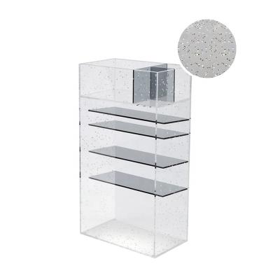 China Clear Organizer Stocked Cosmetic Display Home Decor Glitter Acrylic Makeup Brush Racks for sale