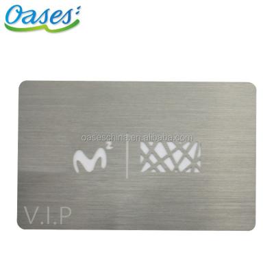 China China Cheap Custom Brushed Stainless Steel Laser Cut Metal Card for sale