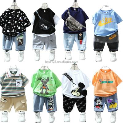 China 2022 casual hot sale baby boy clothes summer baby boy clothes set short infant cotton suits kids clothes for sale