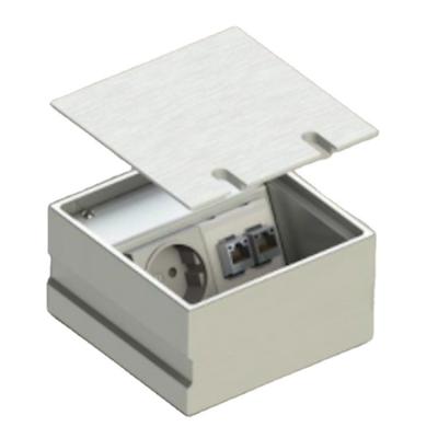 China BS Industrial Square Embedded Raised Floor Outlet Box Cable Management Floor Box Powder And Data Socket for sale