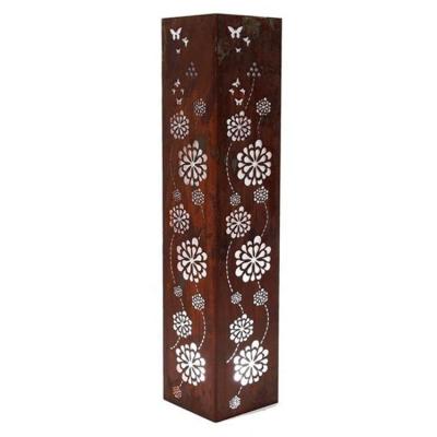 China New Durable Outdoor Decor Landscape Rusty Corten Steel Metal LED Garden Light Bollard Light for sale