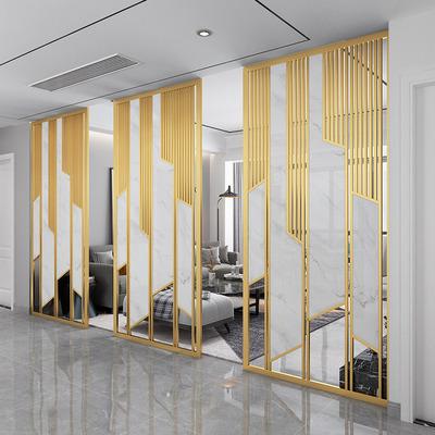 China Raumteiler CLASSIC Hot Sale Laser Cut Screen Indoor Decorative Stainless Steel Room Dividers Custom Screen Gold Biombos for sale