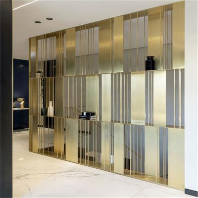 China CLASSIC Interior Hotel Home Hotel Decorative Room Divider Partition 304 Stainless Steel Modern Laser Cut Screen Divider Biombos for sale