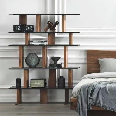 China Modern View Metal Bookshelf Open Book Shelves Solid Wood Wooden Shelf Metal Opens European Style for sale