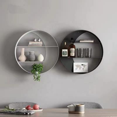 China Round Wall Mounted Storage INS Style Moon Wall Hanging Shelf Moon Shelf For Home Decor for sale