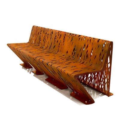 China Weatherproof Steel Garden Bench Patio Bench Corten Steel Garden Chair Garden Bench Modern Patio Park Chair for sale