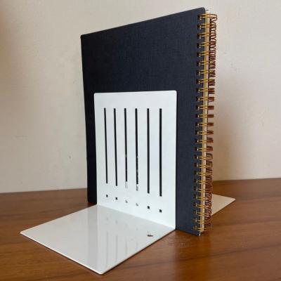 China New Book Stopper Desktop Decoration Metal Shelf Bookends 250mm White Heavy Book Ends for sale