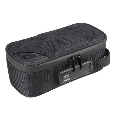 China Custom Smell Proof Logo Carbon Lined Smell Proof Locking Stash Bag With Code Lock for sale