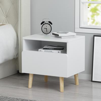 China Wholesale Foldable Wooden White Bedside Table Bedside Night Stand Bedside Tables for sale