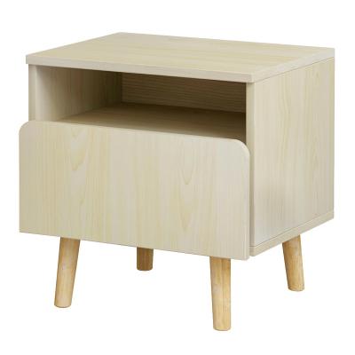 China Buff Luxury Bedroom Designer Mini Multifunctional Wholesale Foldable Wooden Modern Small Bedside Table for sale