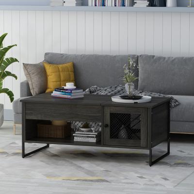 China Wholesale modern living room coffee table panel furniture factory iron frame lift raised coffee table for sale