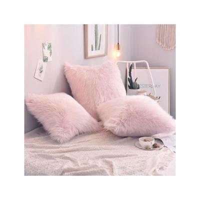 China New Product Sustainable Best Seller Home Use Luxury Comfortable 100% Polyester Plush Pink Cushion for sale