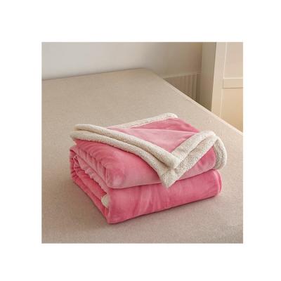 China 2022 China Factory Outlet Pink Portable Modern Style Travel Portable Comfortable Woven Blanket for sale